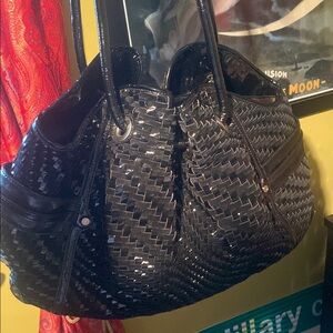 Boho Black Woven Handbag Cole Haan
